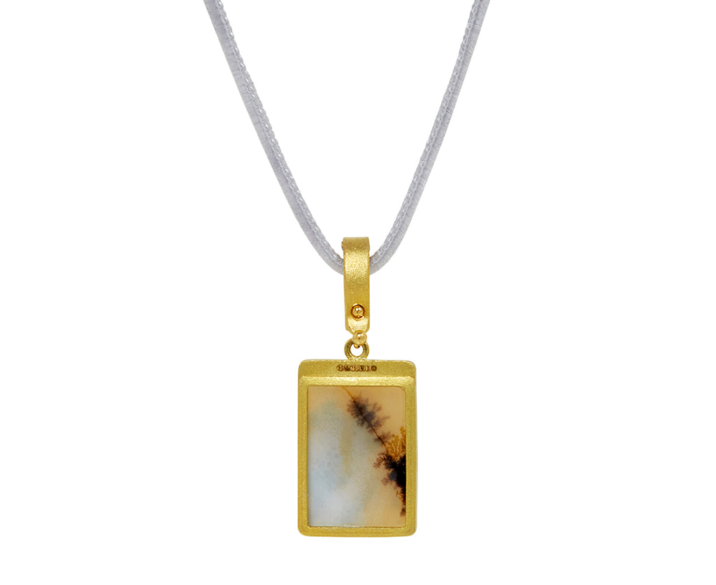 Pink Sapphire Dendritic Agate Fauna Velvet Necklace