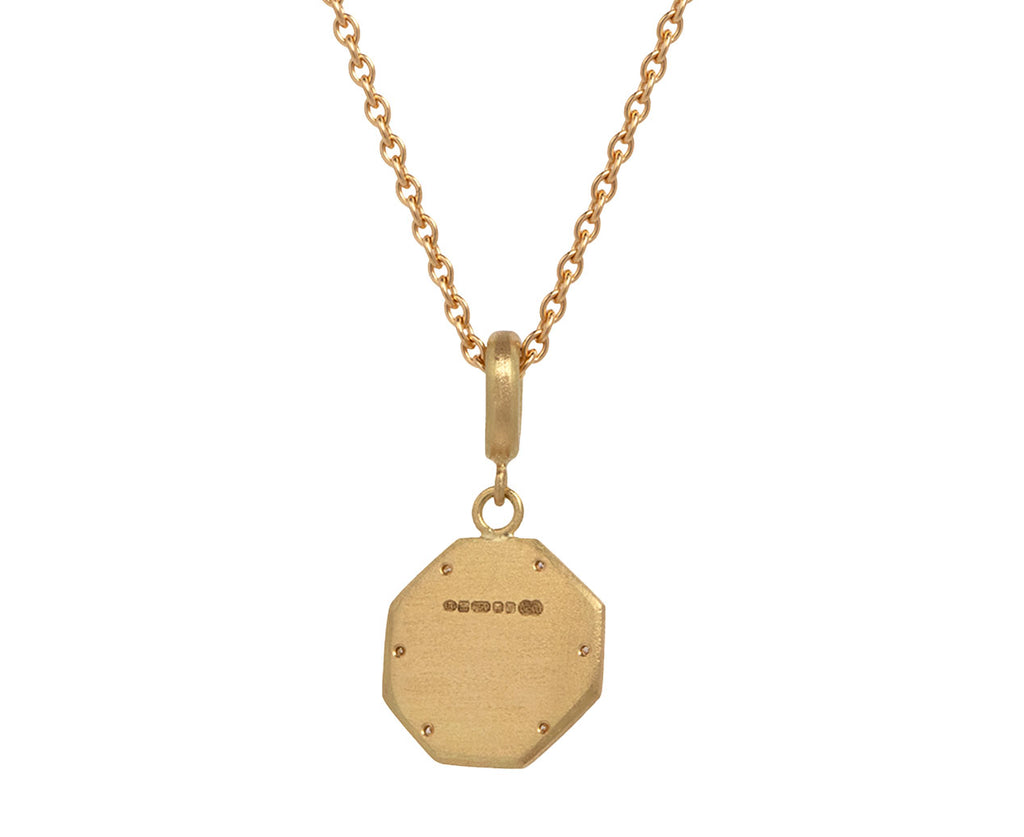 Brooke Gregson Geo Engraved Diamond Shield Pendant Necklace Back