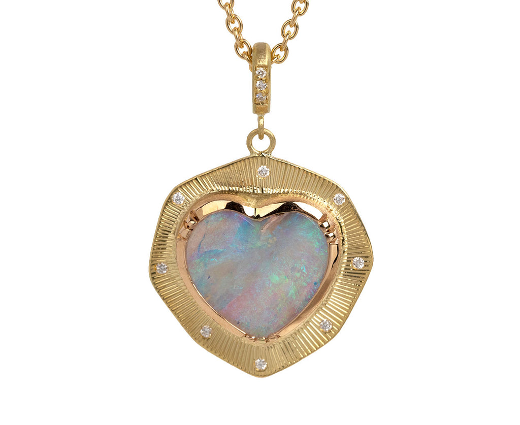 Brooke Gregson Opal Heart Shield Pendant Necklace Close Up