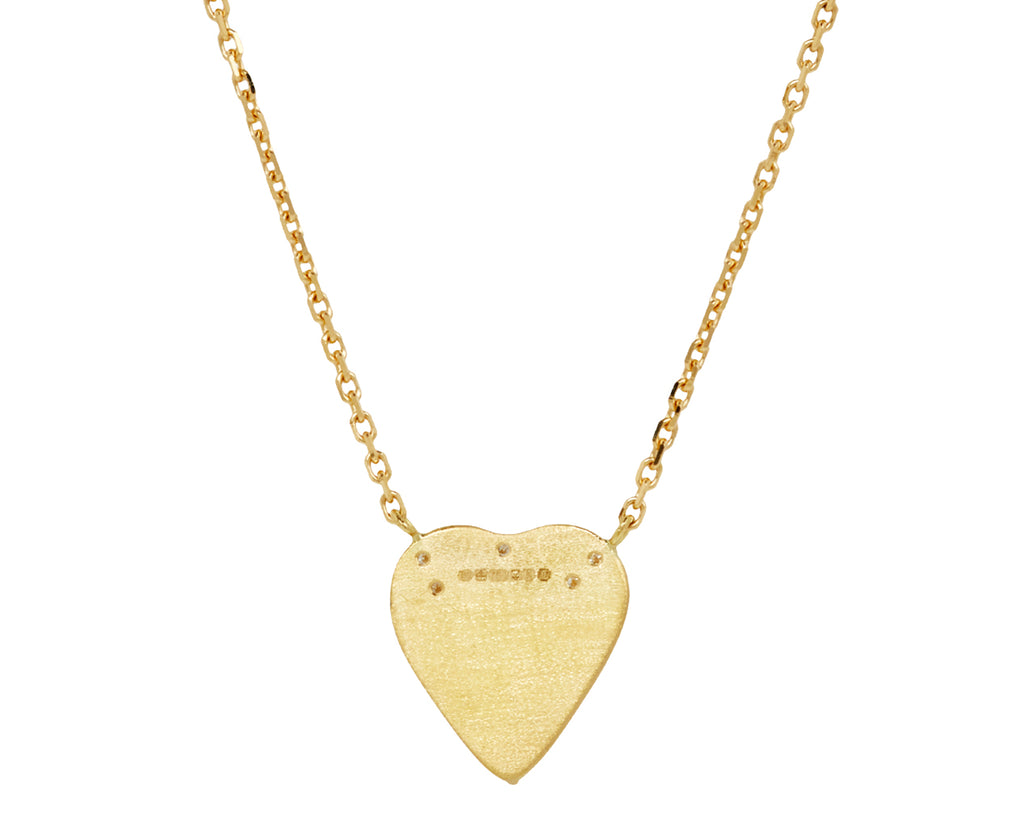 Brooke Gregson Diamond Engraved Heart Pendant Necklace - Back View