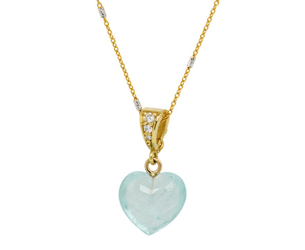 Heart Aquamarine Dewdrop Necklace