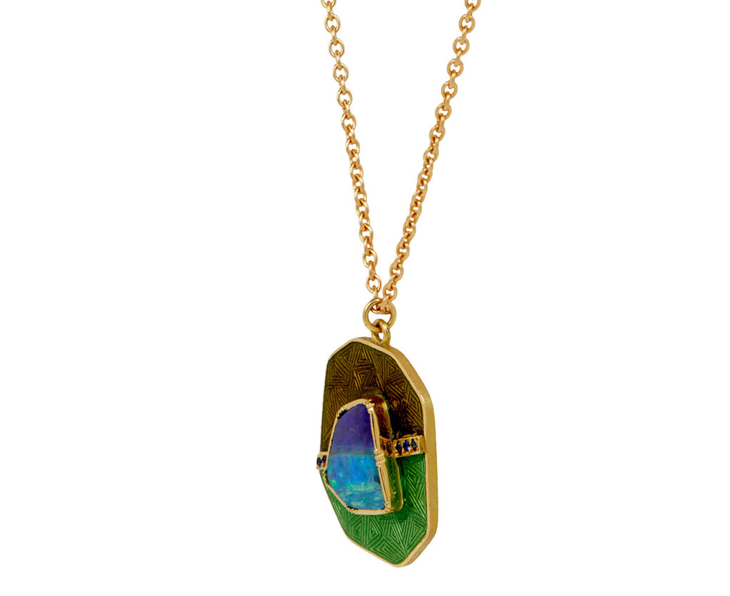 Supernova Opal Sapphire Enamel Necklace