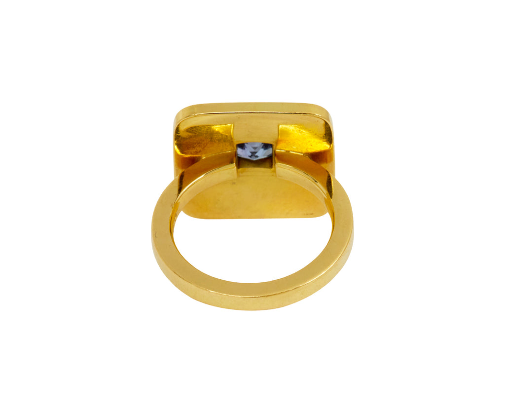 Brooke Gregson Tanzanite, Emerald and Enamel Albers Ring - back