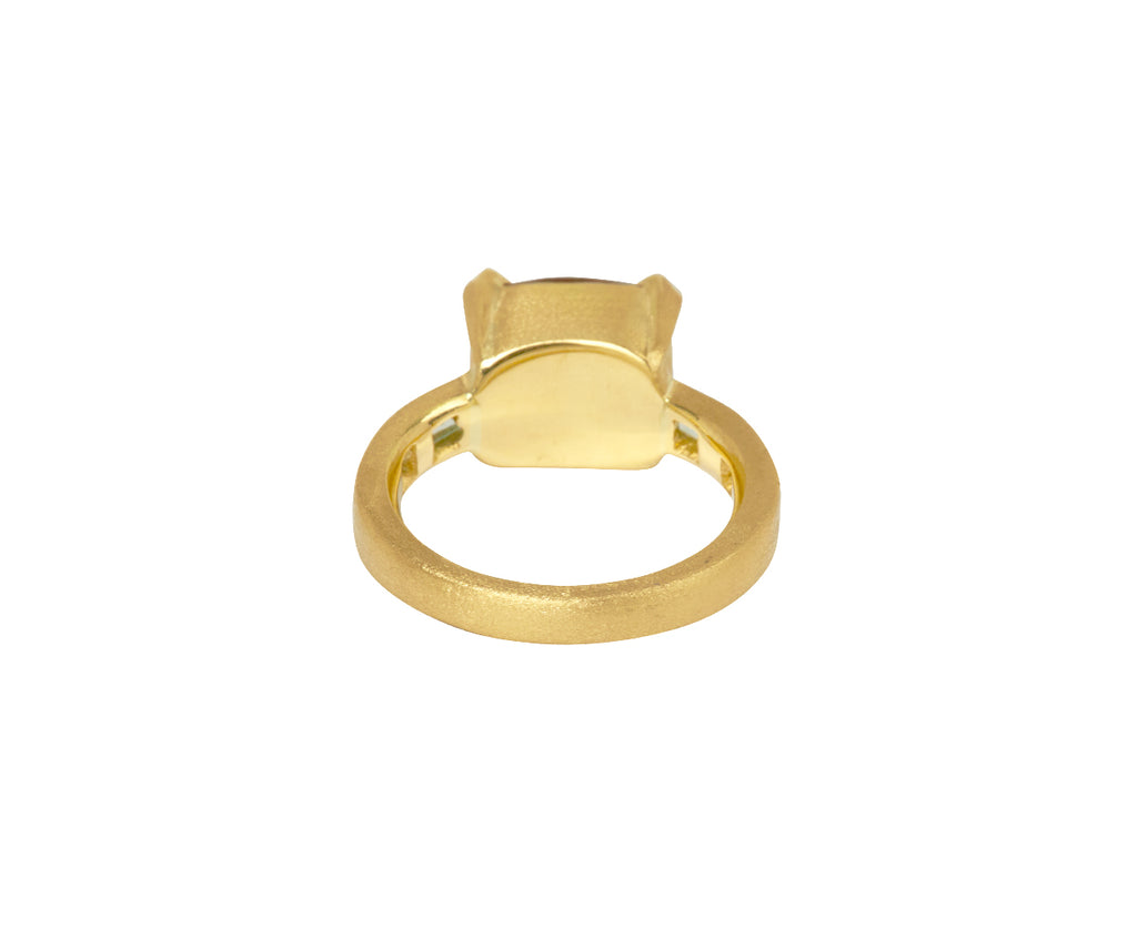 Sunstone and Green Beryl Ring Bauhaus Ring