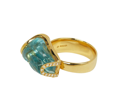 Brooke Gregson Aquamarine and Diamond Cloud Ring - side
