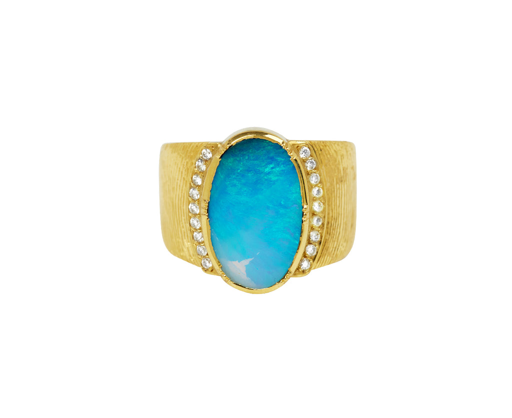 Brooke Gregson Opal Ellipse Engraved Ring