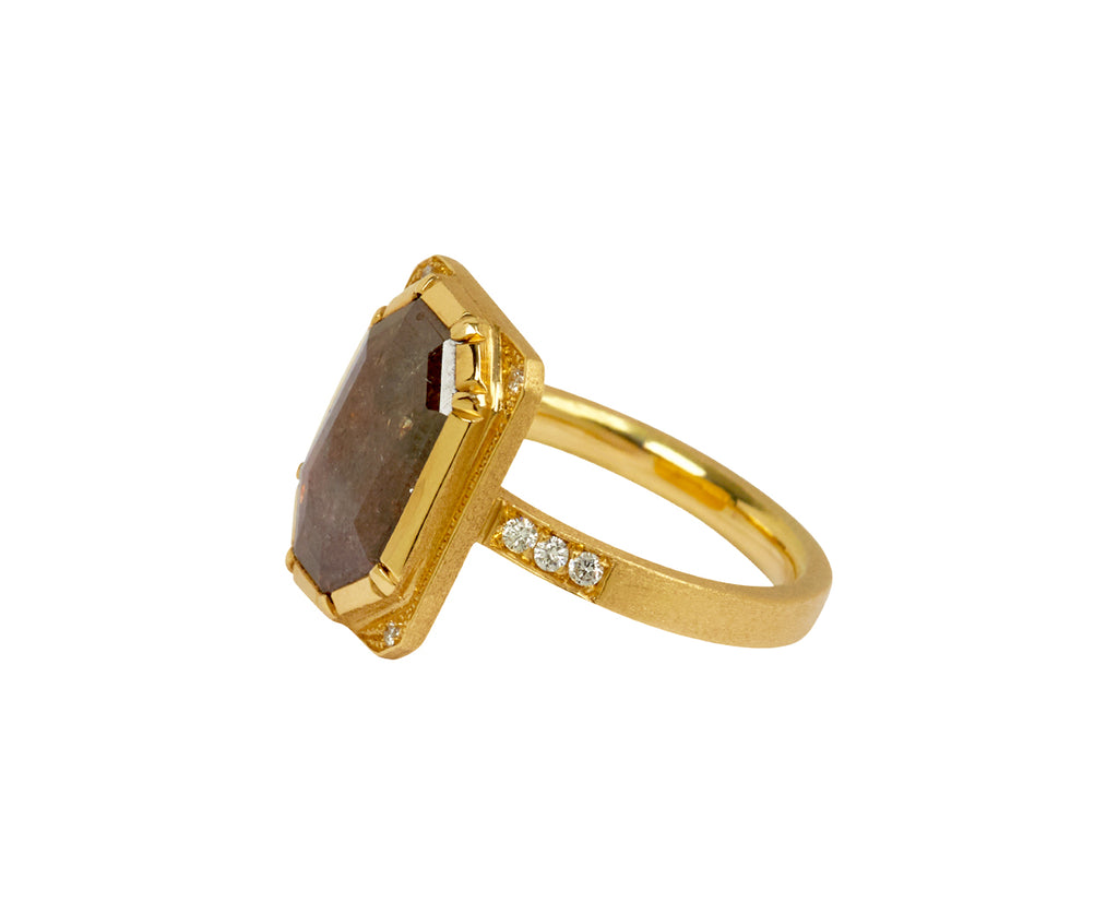 Brooke Gregson Geometric Raw Diamond Ring - side