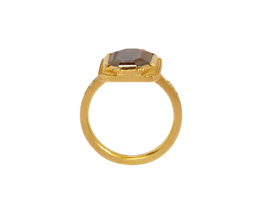 Brooke Gregson Geometric Raw Diamond Ring - top down