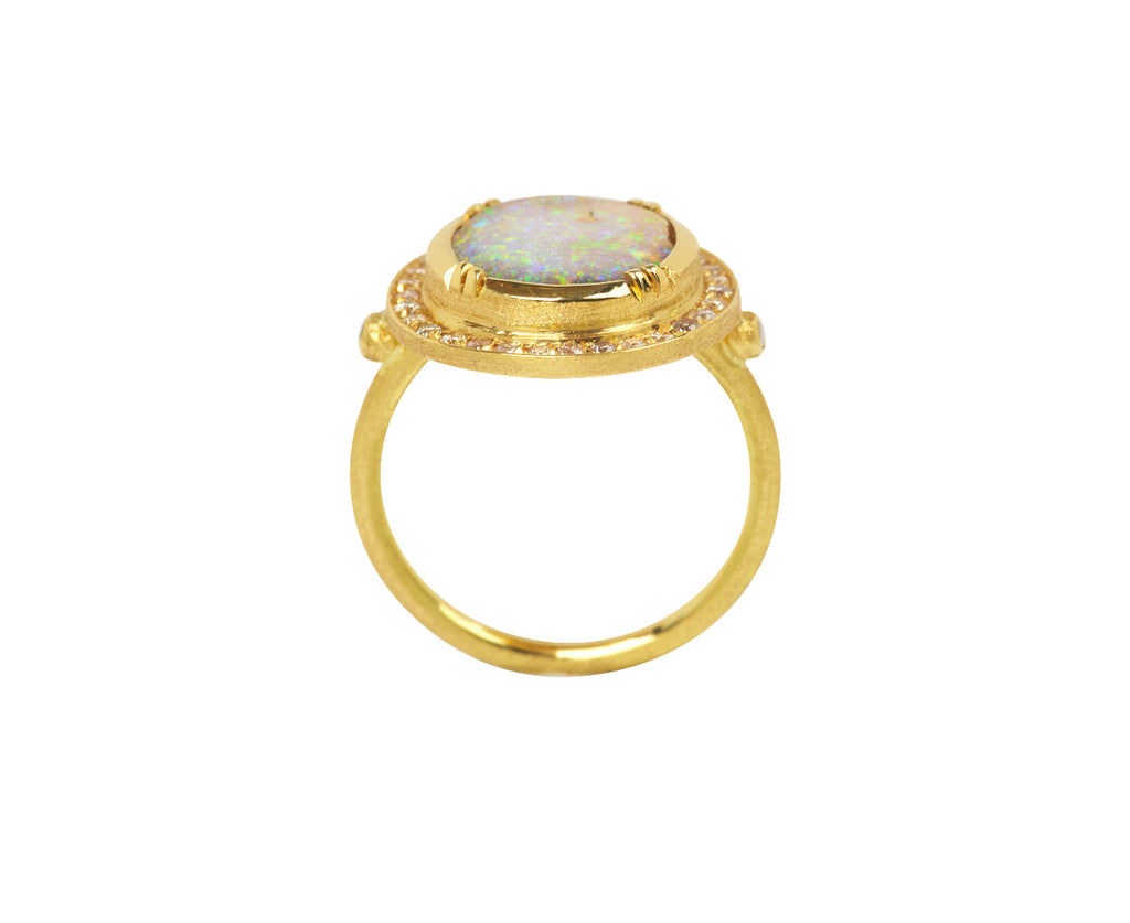 Boulder Opal Pink Diamond Galaxy Ring