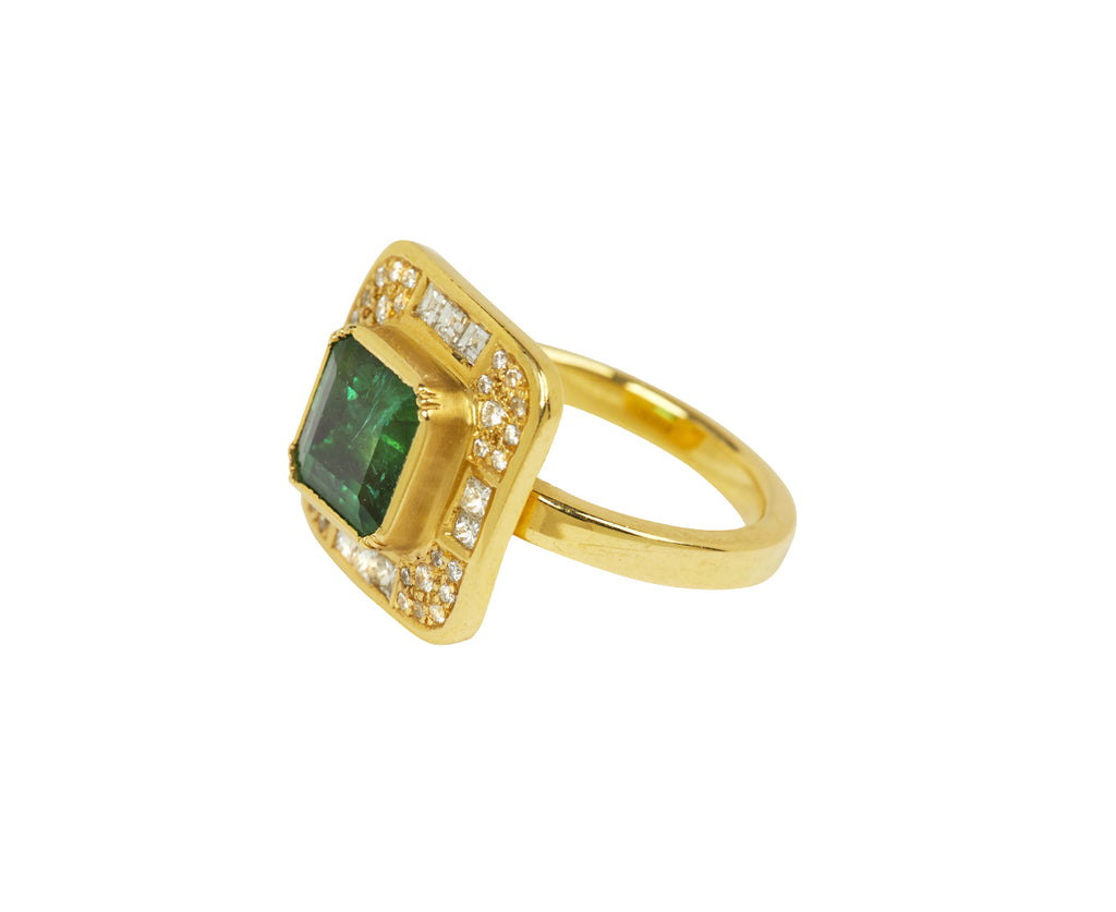 Brooke Gregson Mondrian Emerald Diamond Ring Side