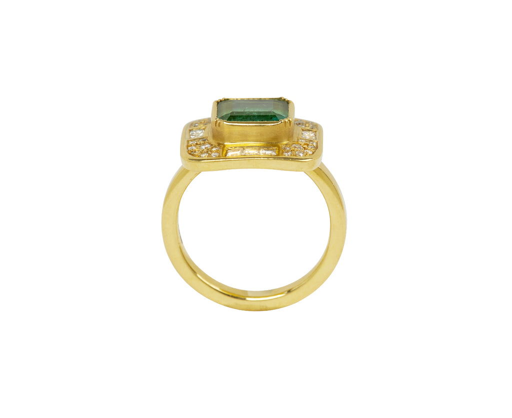 Mondrian Emerald Diamond Ring