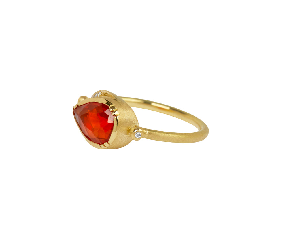 Brooke Gregson Fire Opal Teardrop Orbit Ring - Side View 1