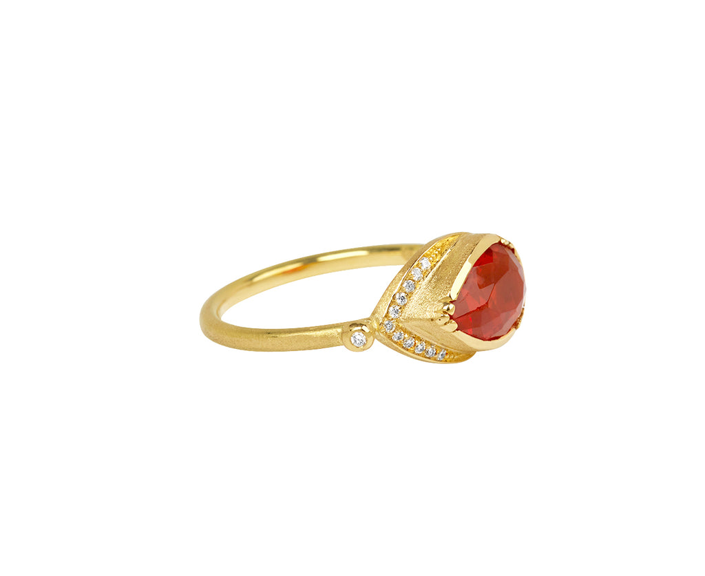 Brooke Gregson Fire Opal Teardrop Orbit Ring - Side View 2
