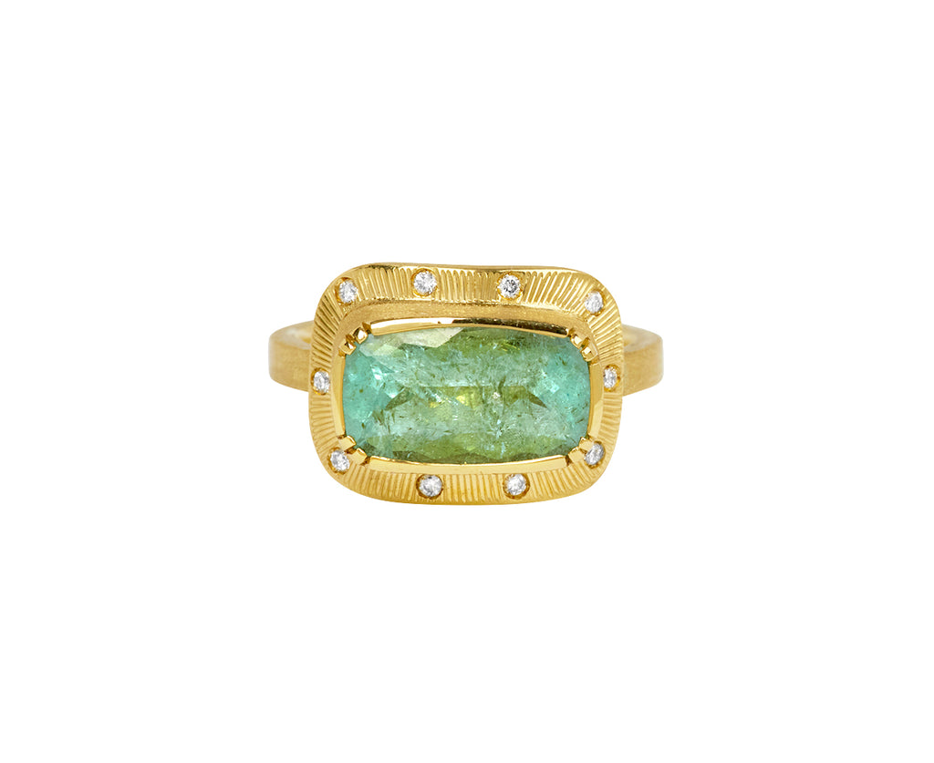 Brooke Gregson Paraiba Tourmaline and Diamond Engraved Starlight Ring