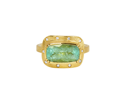 Brooke Gregson Paraiba Tourmaline and Diamond Engraved Starlight Ring