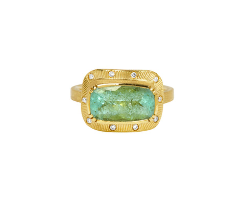 Brooke Gregson Paraiba Tourmaline and Diamond Engraved Starlight Ring