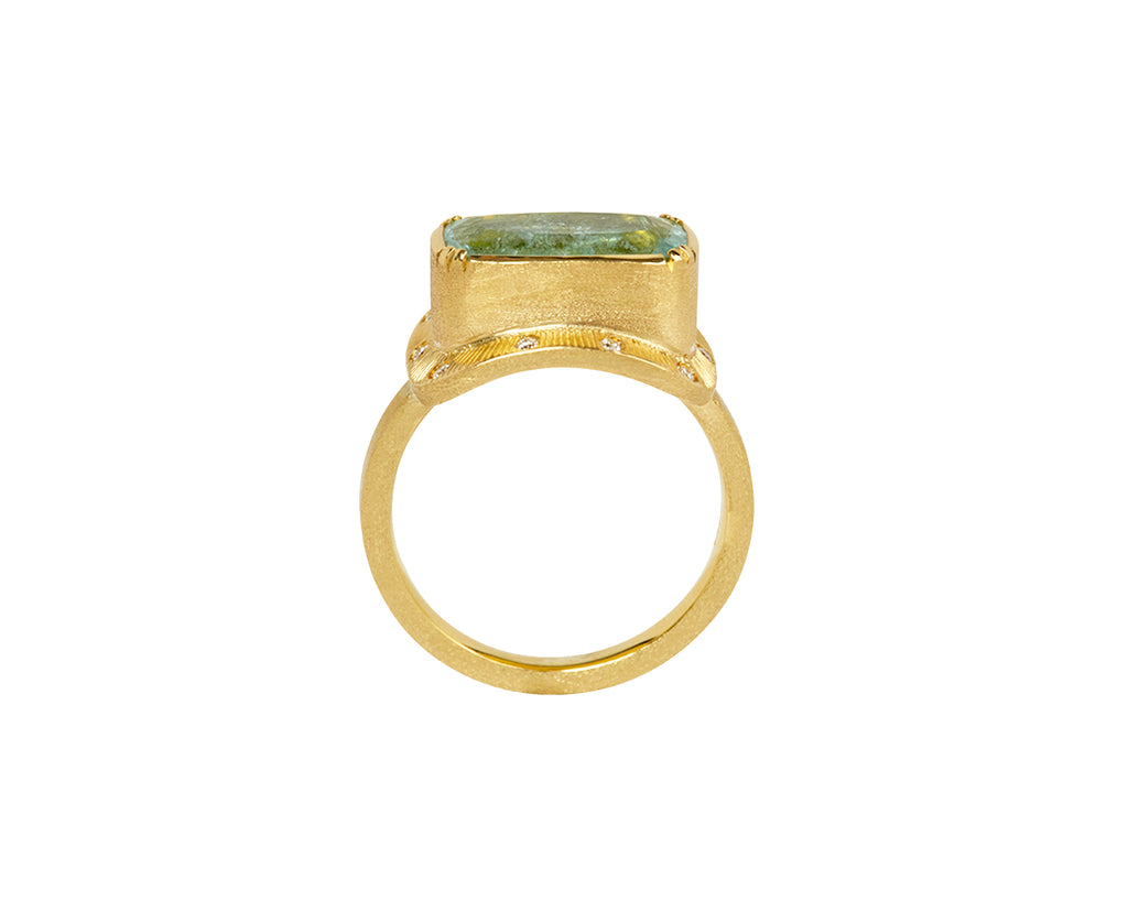 Brooke Gregson Paraiba Tourmaline and Diamond Engraved Starlight Ring - Top Down