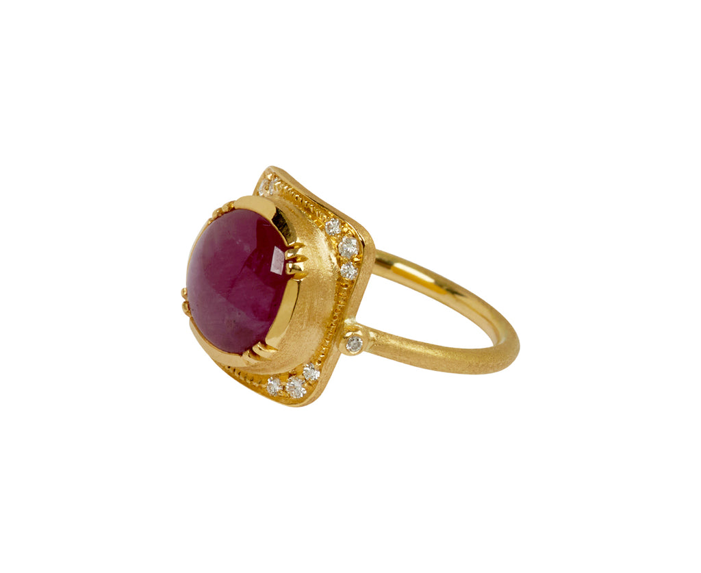Brooke Gregson Square Ruby and  Diamond Ring - side