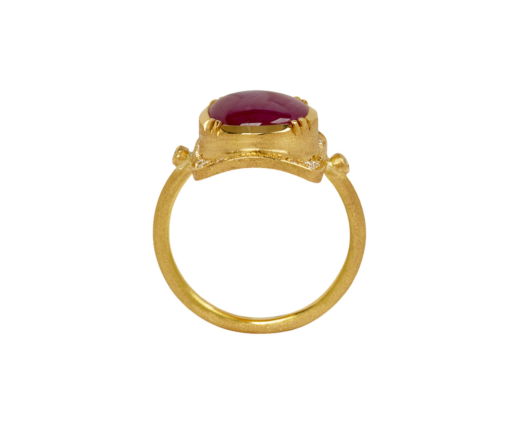 Brooke Gregson Square Ruby and  Diamond Ring - top down
