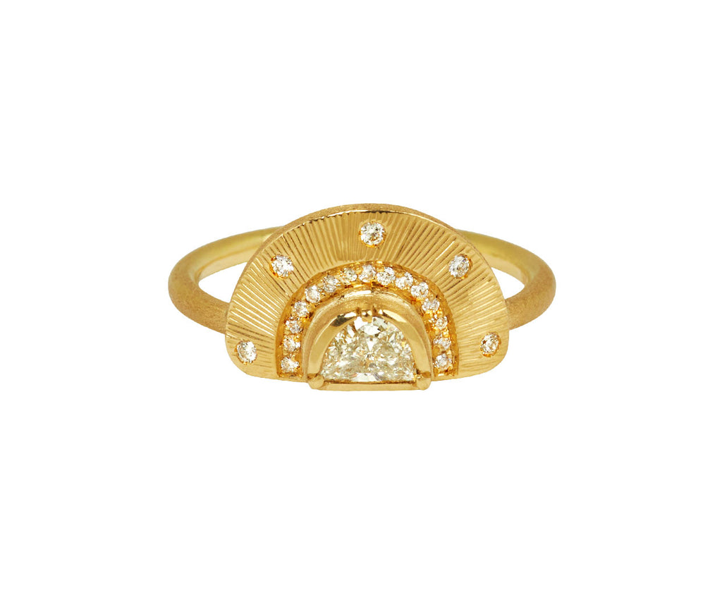 Engraved Half Moon Starlight Diamond Ring - TWISTonline 