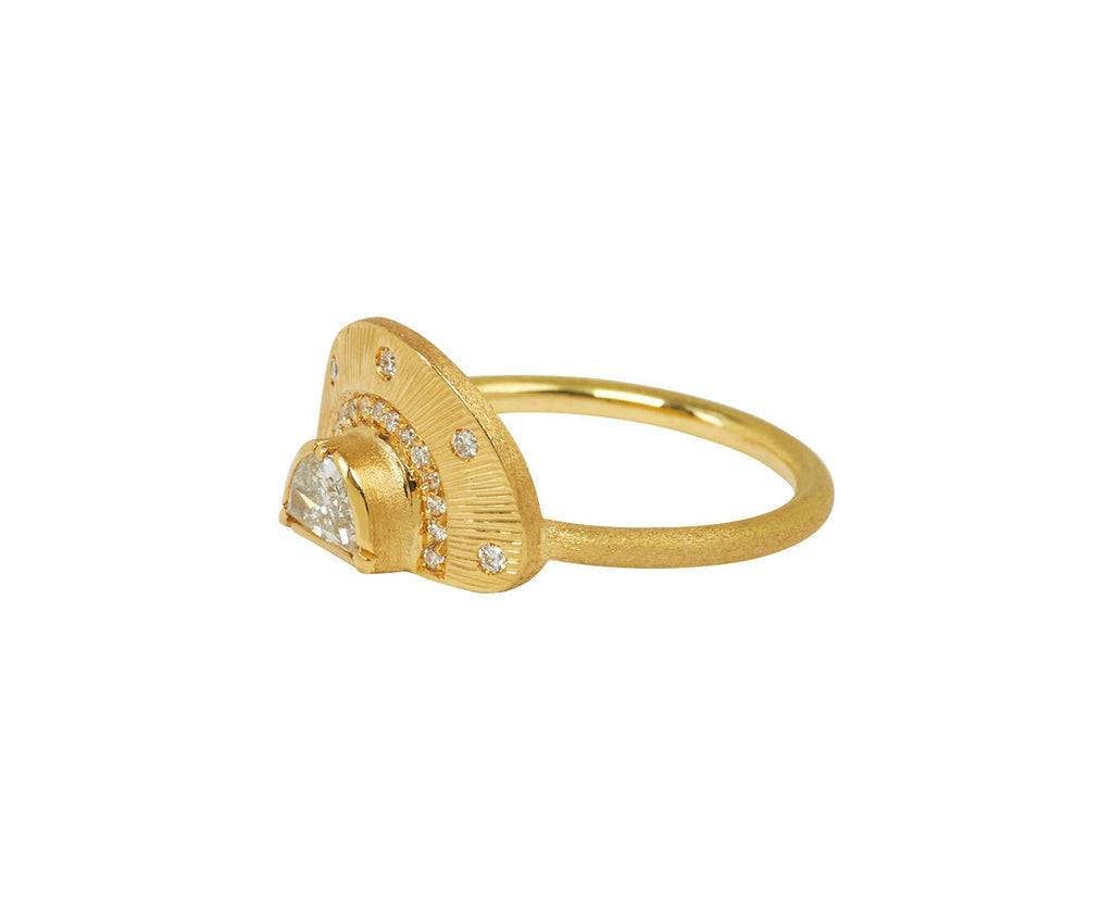 Engraved Half Moon Starlight Diamond Ring - TWISTonline 