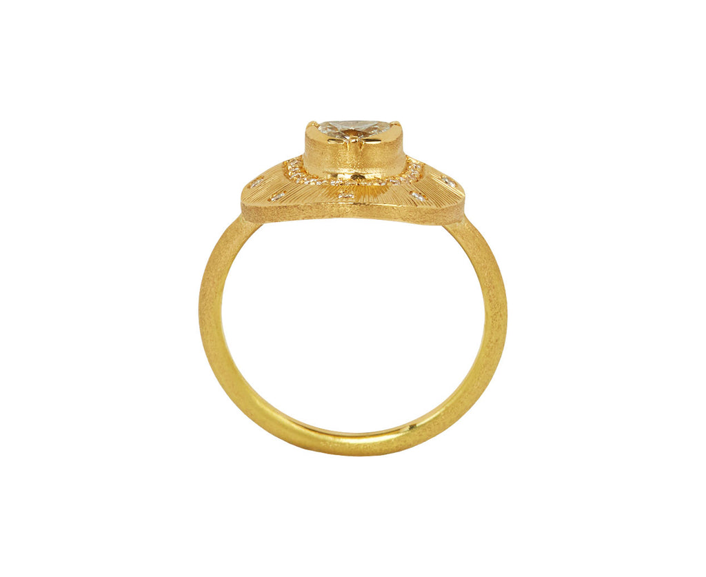 Engraved Half Moon Starlight Diamond Ring - TWISTonline 
