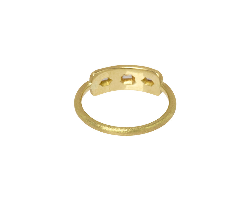 Triple Geo Engraved Diamond Ring
