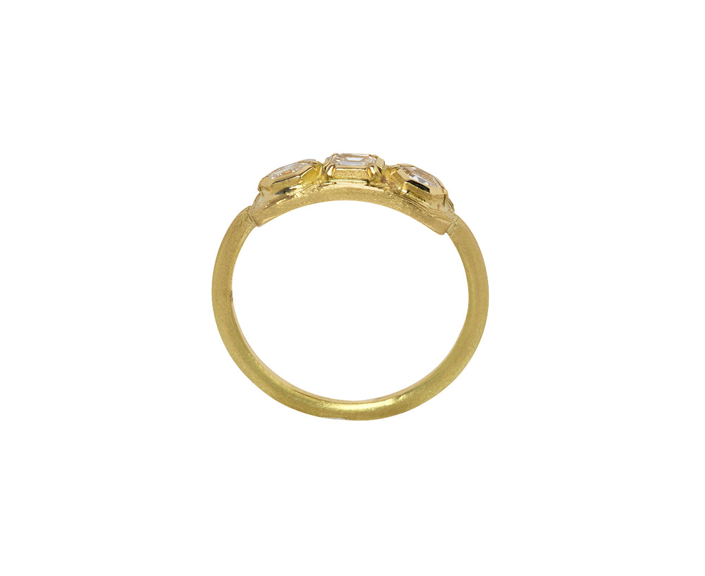Triple Geo Engraved Diamond Ring