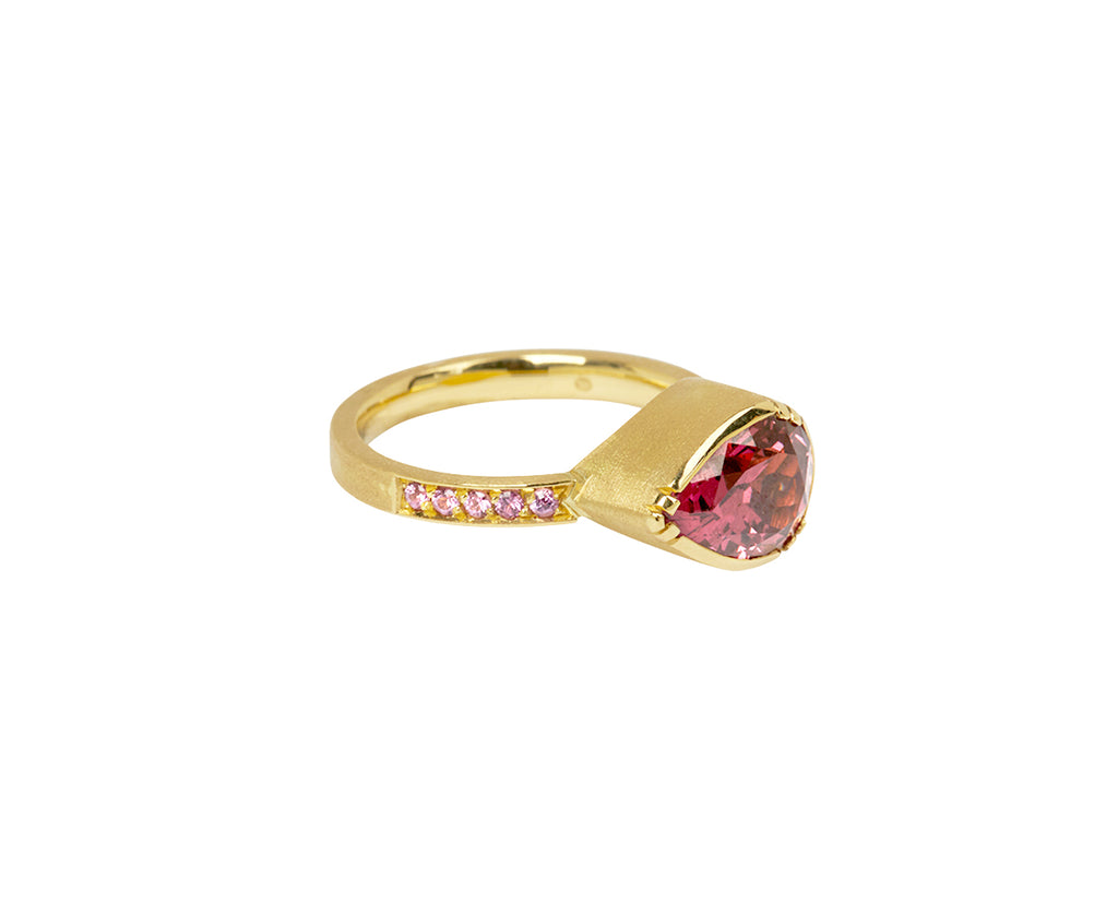 Rhodolite Garnet Teardrop Garnet Band Ring