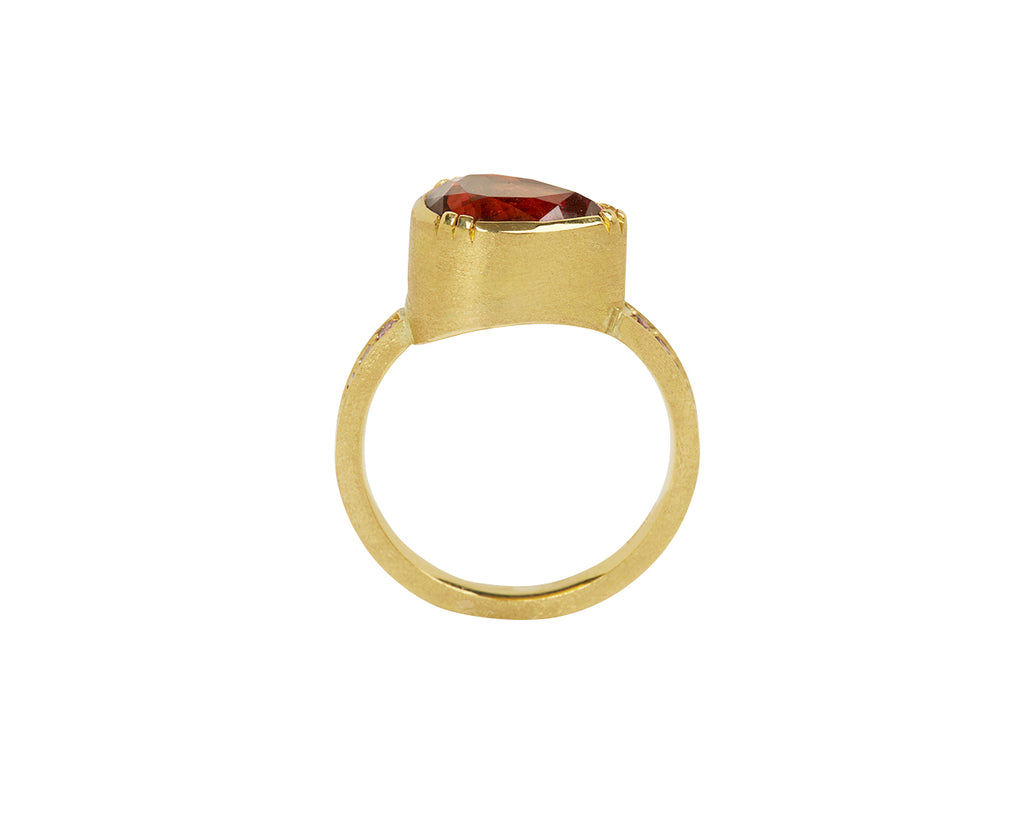 Rhodolite Garnet Teardrop Garnet Band Ring