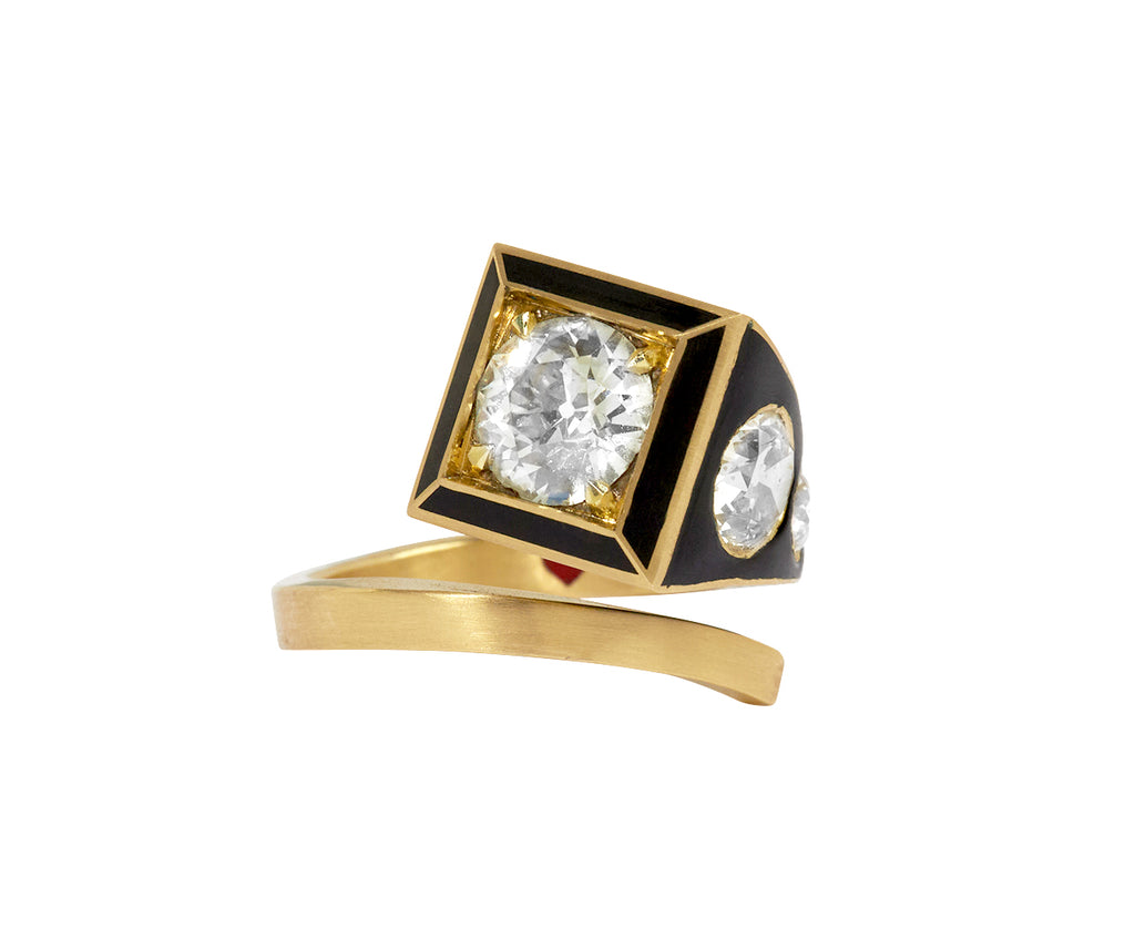 Diamond Luck & Strength Horseshoe Nail Ring