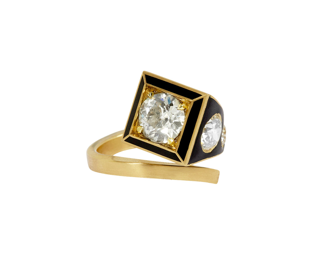Diamond Luck & Strength Horseshoe Nail Ring