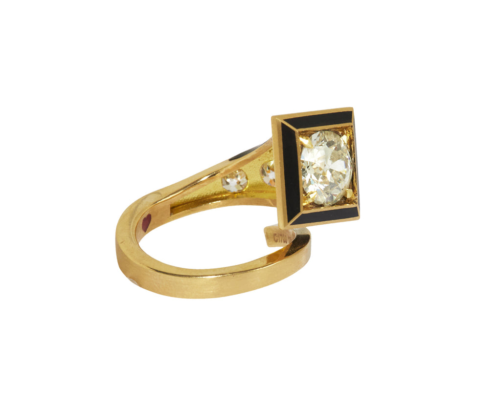 Diamond Luck & Strength Horseshoe Nail Ring