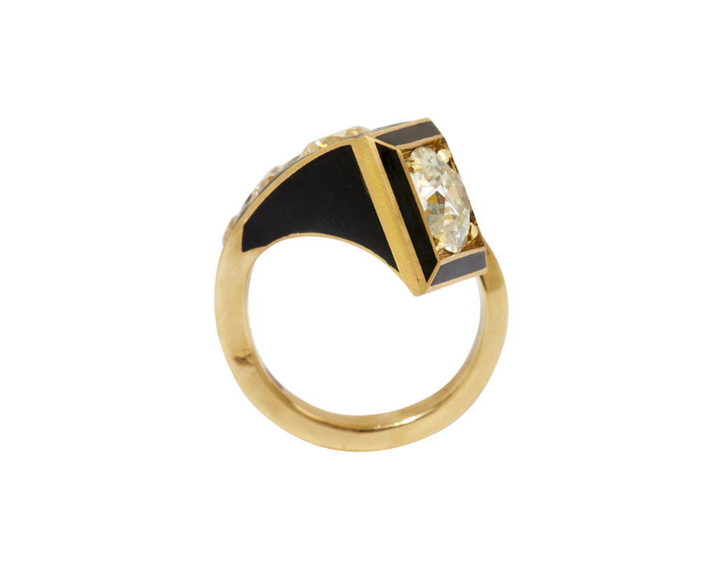 Diamond Luck & Strength Horseshoe Nail Ring