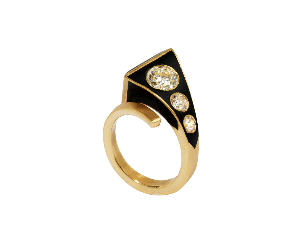 Diamond Luck & Strength Horseshoe Nail Ring