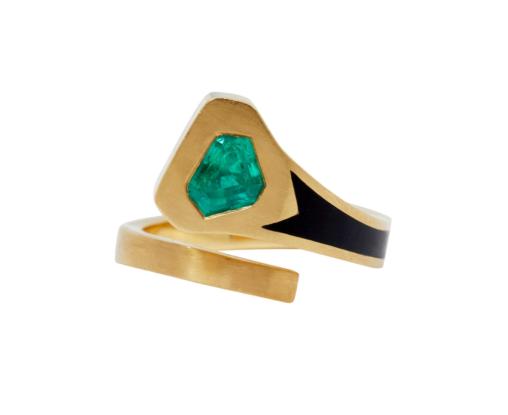 Emerald Luck & Strength Horseshoe Nail Ring