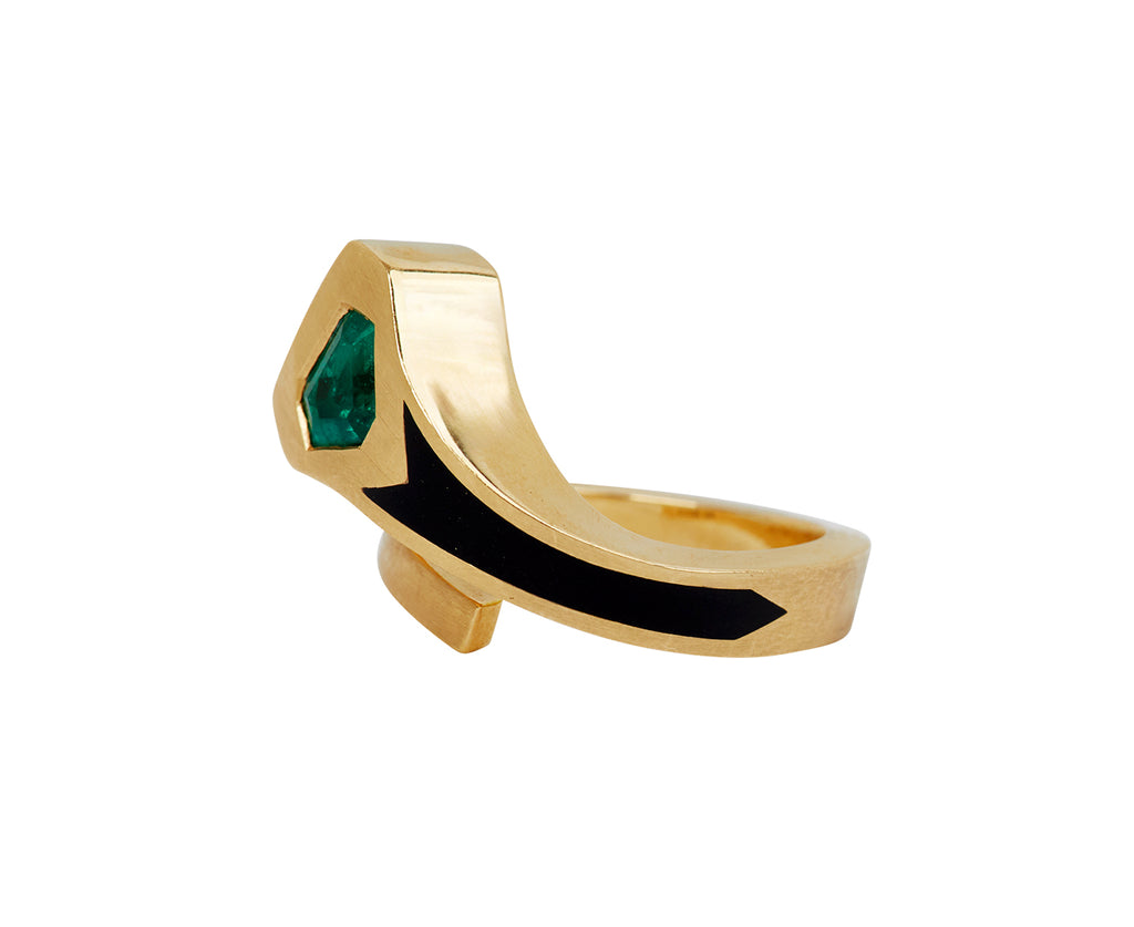 Emerald Luck & Strength Horseshoe Nail Ring