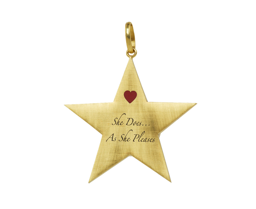 Diamond North Star with Victorian Enamel Compass Pendant ONLY