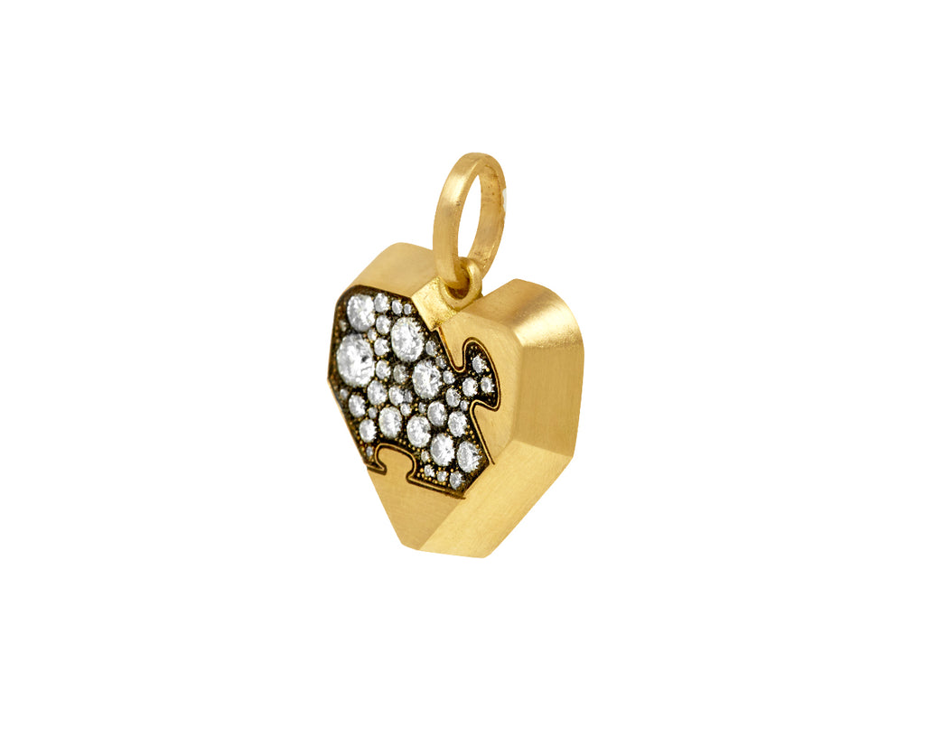Diamond Heart Puzzle Suite Charm Pendant ONLY