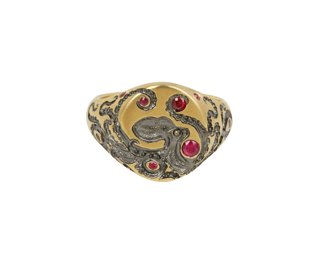 Ruby Mini Octopus Signet Ring