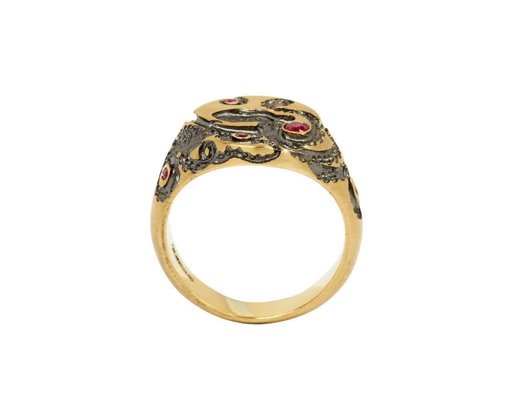 Ruby Mini Octopus Signet Ring