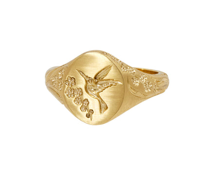 Small Hummingbird Signet Ring