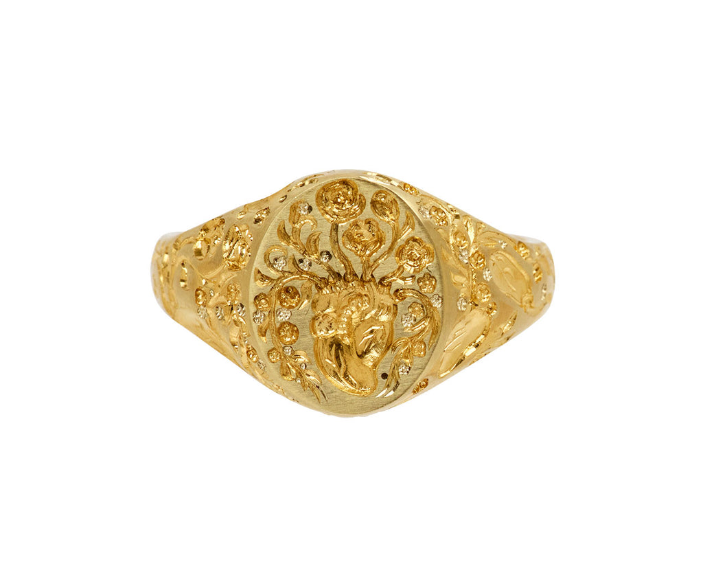 All Gold Mini Classic Heart Signet Ring