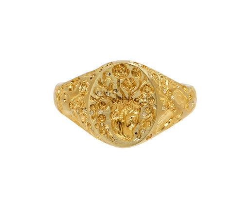 All Gold Mini Classic Heart Signet Ring