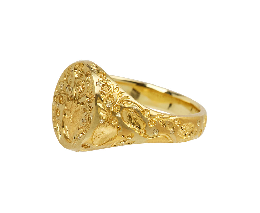 All Gold Mini Classic Heart Signet Ring