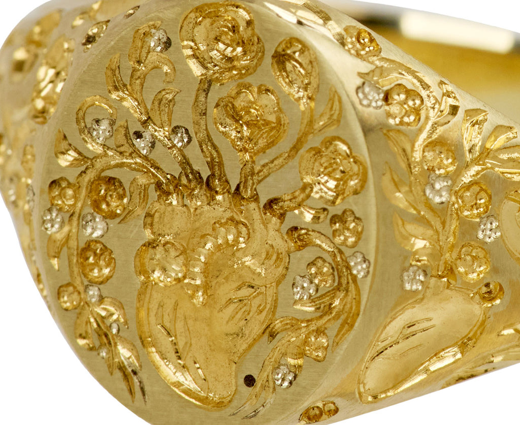 All Gold Mini Classic Heart Signet Ring