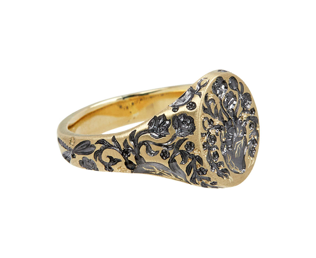 Mini Golden Heart Ring
