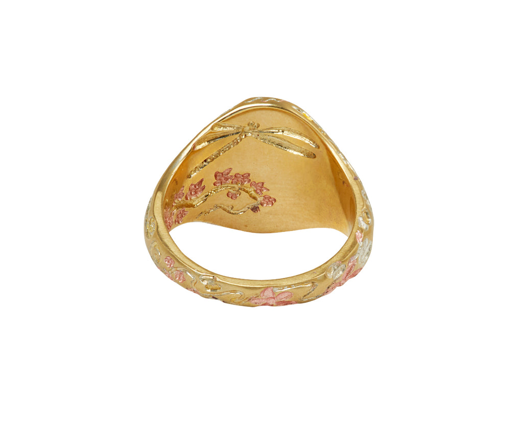 Pink Orchid Signet Ring