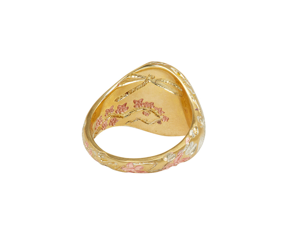 Pink Orchid Signet Ring