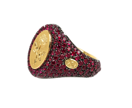 Ruby and Rose Signet Ring